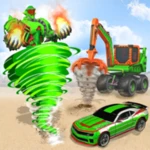 shark robot car transform game android application logo